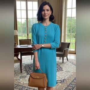 Vintage Laura By Alyzia Blue Knit Dress Size 6